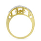 Inel din Argint 925 Placat cu Aur ( 3.69 grame ) cu Diamant Alb și Zircon Alb 0.32 Carate