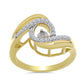 Inel din Argint 925 Placat cu Aur ( 3.69 grame ) cu Diamant Alb și Zircon Alb 0.32 Carate