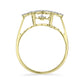Inel din Argint 925 Placat cu Aur ( 3.16 grame ) cu Diamant Alb și Zircon Alb 0.49 Carate