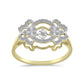Inel din Argint 925 Placat cu Aur ( 3.16 grame ) cu Diamant Alb și Zircon Alb 0.49 Carate