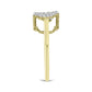 Inel din Argint 925 Placat cu Aur ( 3.16 grame ) cu Diamant Alb și Zircon Alb 0.49 Carate