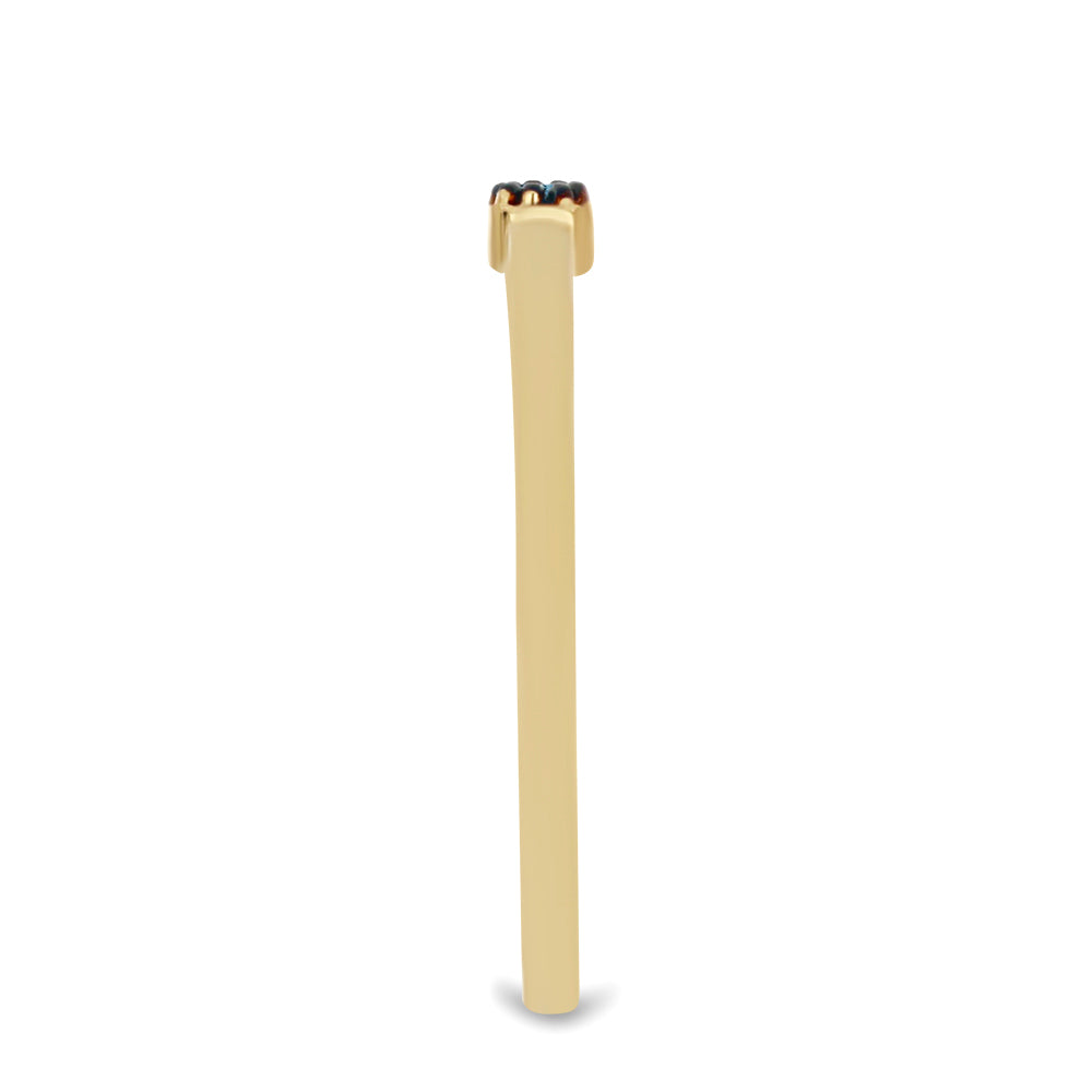 Inel din Argint 925 Placat cu Aur ( 1.65 grame ) cu Diamant Albastru 0.03 Carate