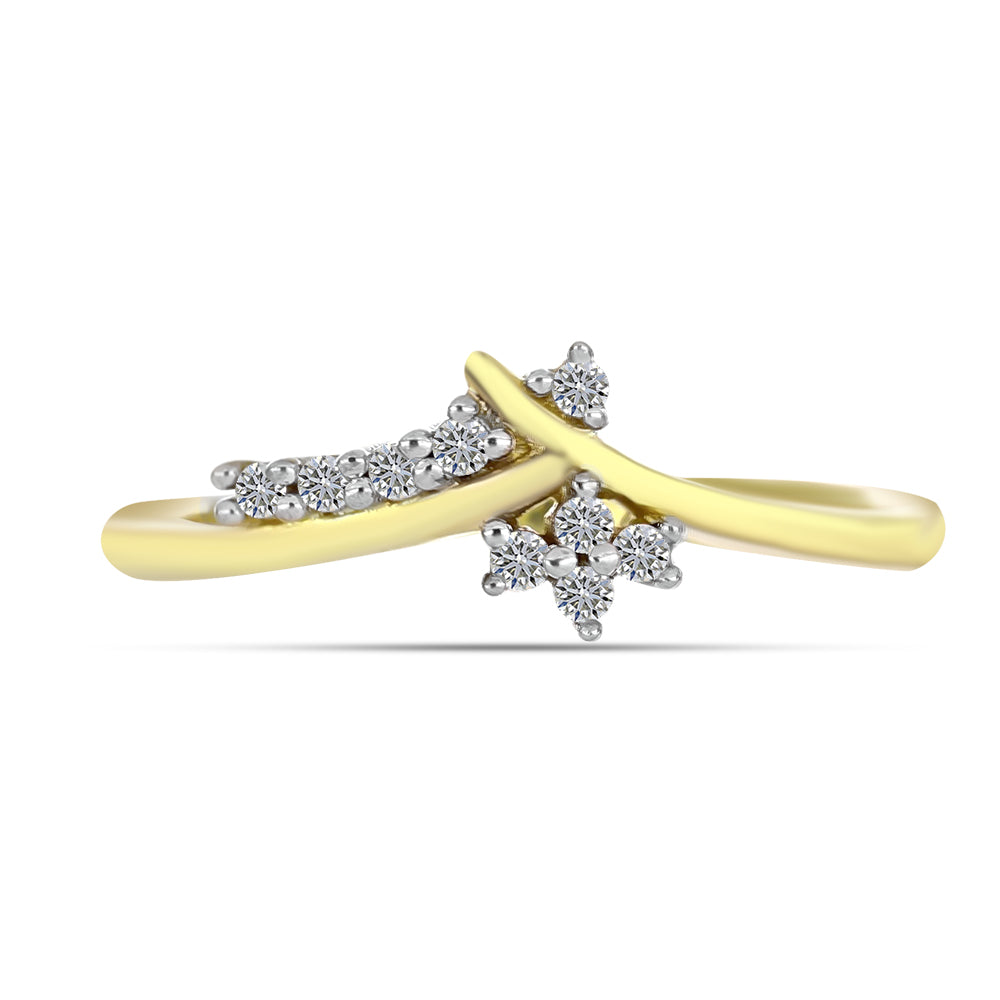 Inel din Argint 925 Placat cu Aur ( 1.85 grame ) cu Diamant Alb 0.07 Carate 1 