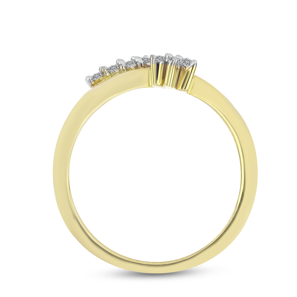 Inel din Argint 925 Placat cu Aur ( 1.85 grame ) cu Diamant Alb 0.07 Carate 2 