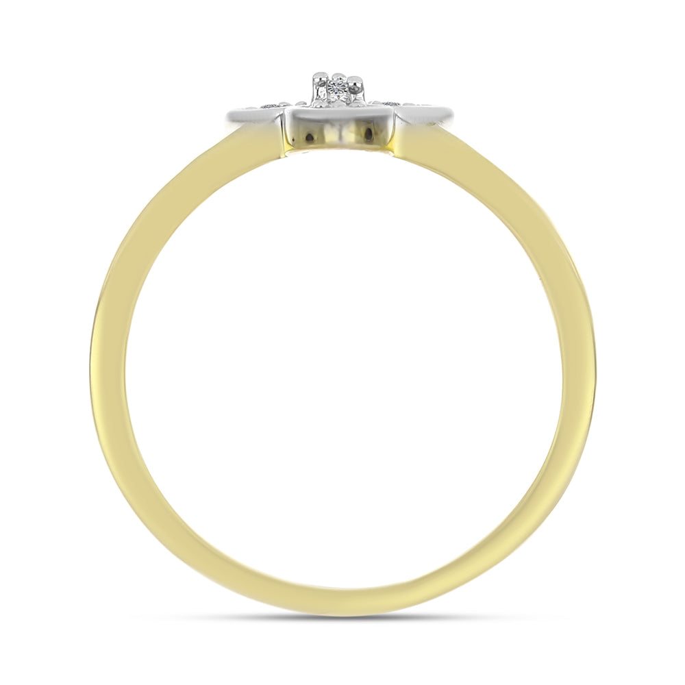 Inel din Argint 925 Placat cu Aur ( 2.05 grame ) cu Diamant Alb 0.08 Carate