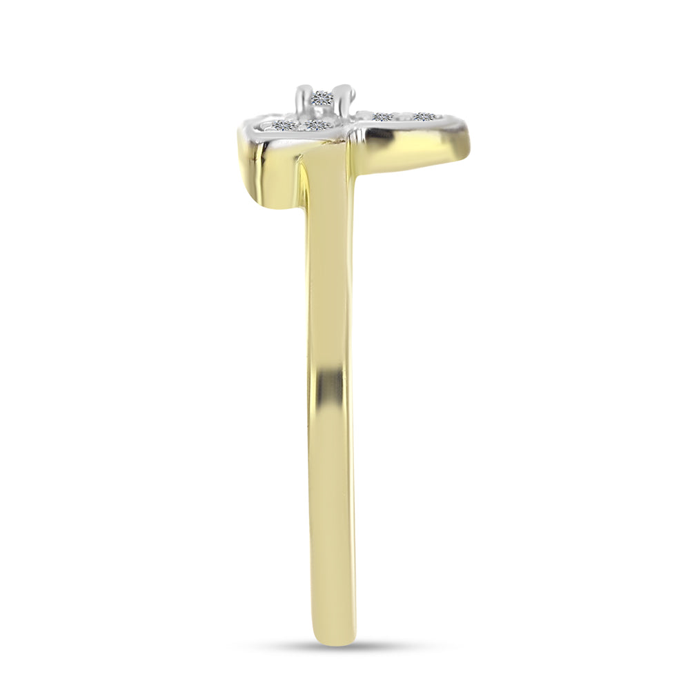 Inel din Argint 925 Placat cu Aur ( 2.05 grame ) cu Diamant Alb 0.08 Carate