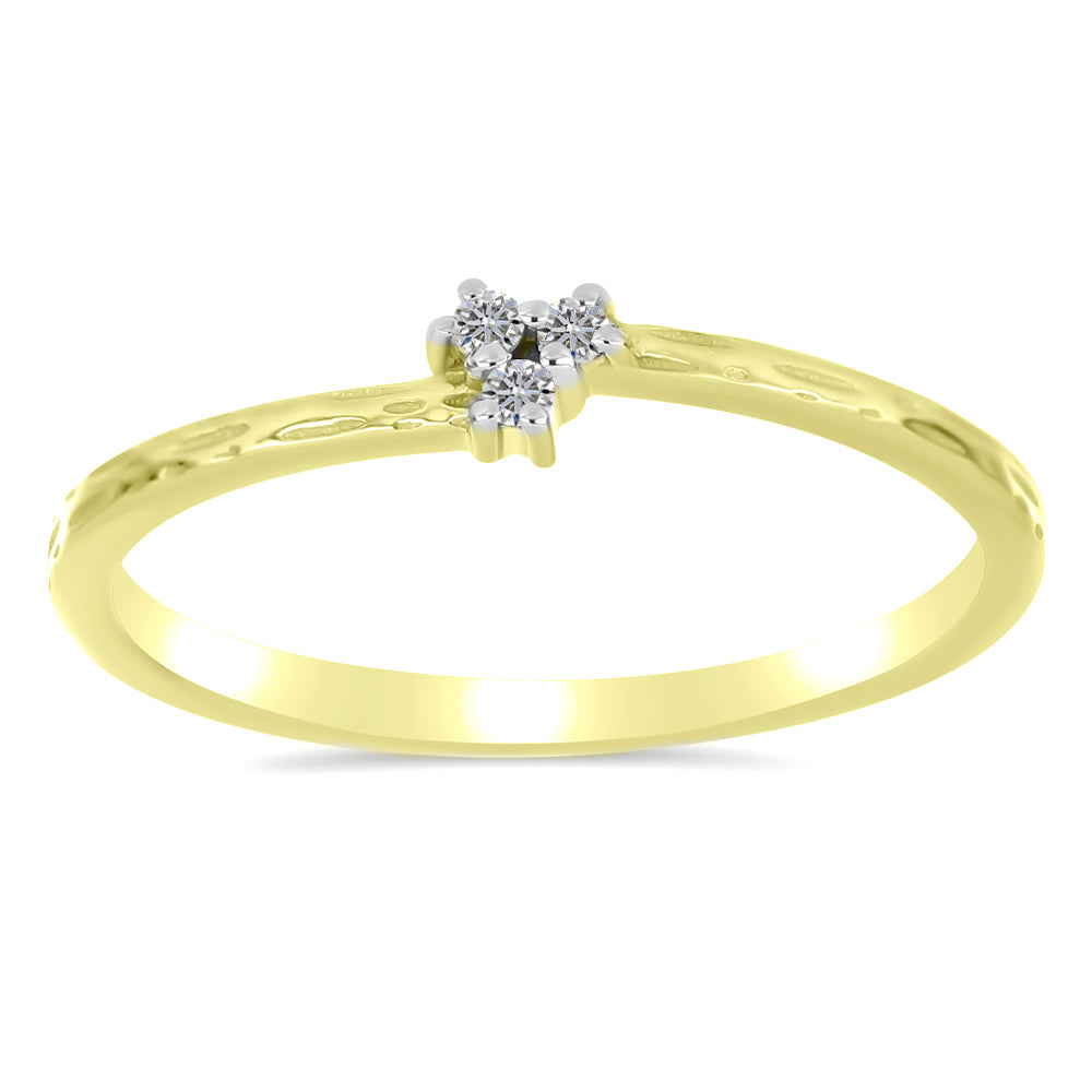 Inel din Argint 925 Placat cu Aur ( 1.51 grame ) cu Diamant Alb 0.05 Carate