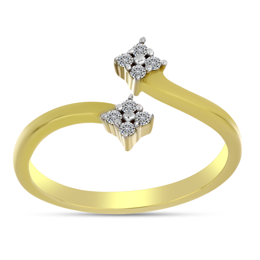 Inel din Argint 925 Placat cu Aur ( 2.42 grame ) cu Diamant Alb 0.11 Carate