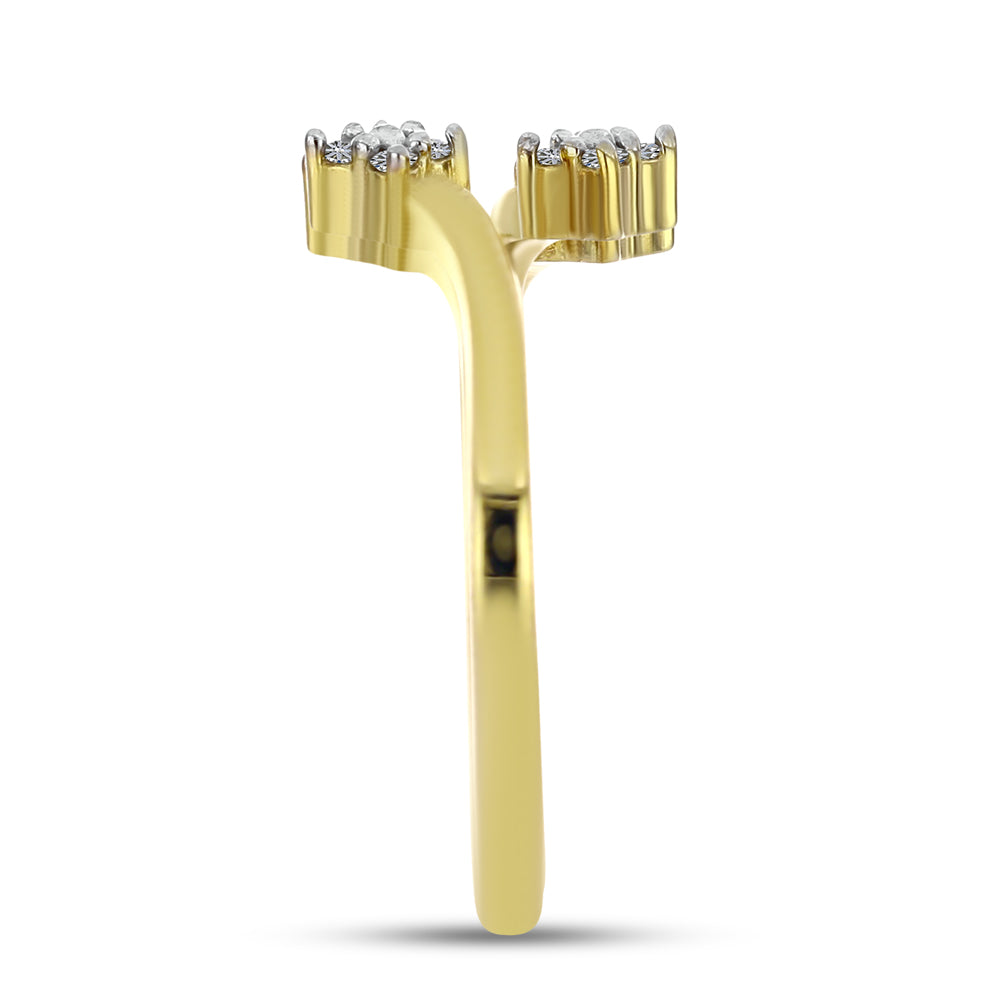 Inel din Argint 925 Placat cu Aur ( 2.42 grame ) cu Diamant Alb 0.11 Carate
