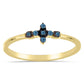Inel din Argint 925 Placat cu Aur ( 1.47 grame ) cu Diamant Albastru și Diamant Alb 0.3 Carate