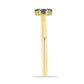 Inel din Argint 925 Placat cu Aur ( 1.47 grame ) cu Diamant Albastru și Diamant Alb 0.3 Carate