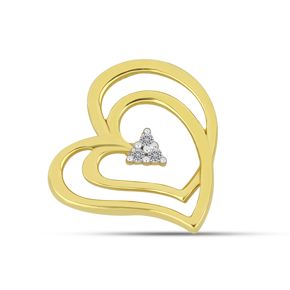 Pandantiv din Argint 925 Placat cu Aur ( 2.13 grame ) cu Diamant Alb 0.04 Carate