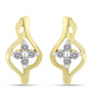 Cercei din Argint 925 Placat cu Aur ( 2.58 grame ) cu Diamant Alb 0.11 Carate