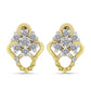 Cercei din Argint 925 Placat cu Aur ( 1.91 grame ) cu Diamant Alb 0.17 Carate