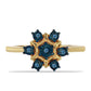 Inel din Argint 925 Placat cu Aur ( 2.86 grame ) cu Diamant Albastru 0.06 Carate