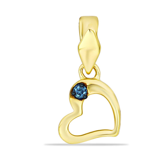 Pandantiv din Argint 925 Placat cu Aur ( 0.59 grame ) cu Diamant Albastru 0.02 Carate