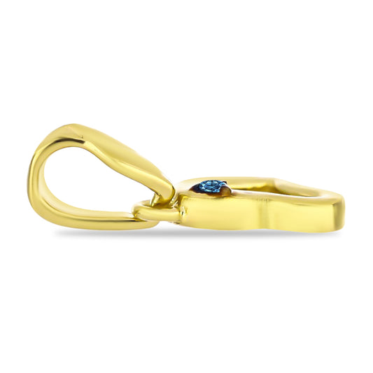 Pandantiv din Argint 925 Placat cu Aur ( 0.59 grame ) cu Diamant Albastru 0.02 Carate