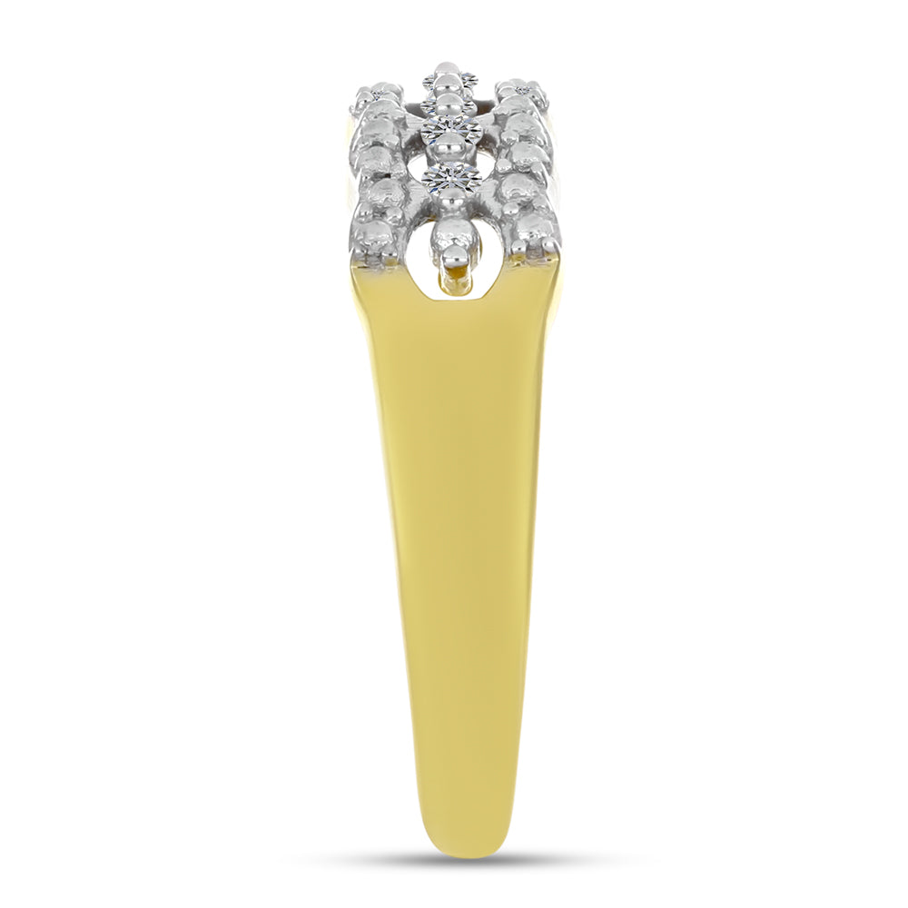 Inel din Argint 925 Placat cu Aur ( 2.72 grame ) cu Diamant Alb 0.08 Carate 4 