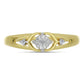 Inel din Argint 925 Placat cu Aur ( 2.17 grame ) cu Diamant Alb și Zircon Alb 0.04 Carate