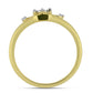 Inel din Argint 925 Placat cu Aur ( 2.17 grame ) cu Diamant Alb și Zircon Alb 0.04 Carate