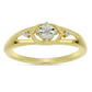 Inel din Argint 925 Placat cu Aur ( 2.17 grame ) cu Diamant Alb și Zircon Alb 0.04 Carate