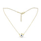 Colier din Argint 925 Placat cu Aur ( 2.44 grame ) cu Diamant Albastru și Zircon Alb 0.08 Carate
