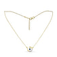 Colier din Argint 925 Placat cu Aur ( 2.44 grame ) cu Diamant Albastru și Zircon Alb 0.08 Carate