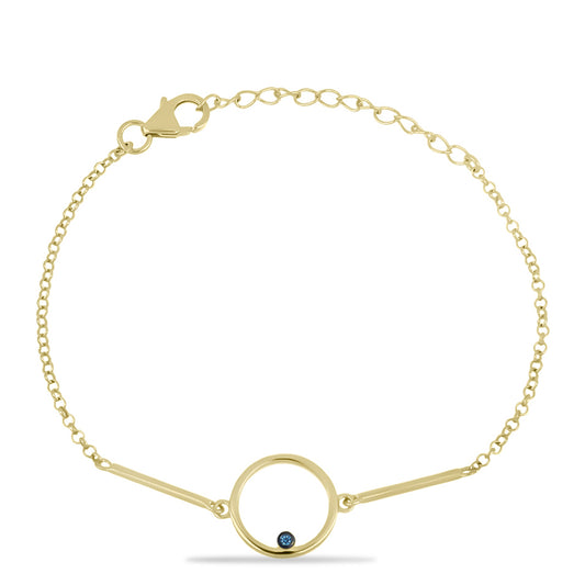 Brățară din Argint 925 Placat cu Aur ( 3.26 grame ) cu Diamant Albastru 0.01 Carate