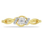 Inel din Argint 925 Placat cu Aur ( 1.73 grame ) cu Diamant Alb și Zircon Alb 0.09 Carate