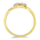 Inel din Argint 925 Placat cu Aur ( 1.73 grame ) cu Diamant Alb și Zircon Alb 0.09 Carate