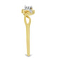 Inel din Argint 925 Placat cu Aur ( 1.73 grame ) cu Diamant Alb și Zircon Alb 0.09 Carate