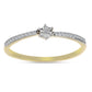 Inel din Argint 925 Placat cu Aur ( 1.55 grame ) cu Diamant Alb și Zircon Alb 0.21 Carate
