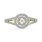 Inel din Argint 925 Placat cu Aur ( 2.85 grame ) cu Diamant Alb și Zircon Alb 0.78 Carate