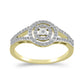 Inel din Argint 925 Placat cu Aur ( 2.85 grame ) cu Diamant Alb și Zircon Alb 0.78 Carate