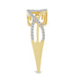 Inel din Argint 925 Placat cu Aur ( 3.75 grame ) cu Diamant Alb și Zircon Alb 0.69 Carate