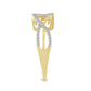 Inel din Argint 925 Placat cu Aur ( 3.75 grame ) cu Diamant Alb și Zircon Alb 0.69 Carate