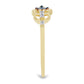 Inel din Argint 925 Placat cu Aur ( 1.6 grame ) cu Diamant Albastru și Zircon Alb 0.1 Carate