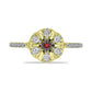Inel din Argint 925 Placat cu Aur ( 3.67 grame ) cu Diamant Roșu și Zircon Alb 0.16 Carate