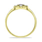 Inel din Argint 925 Placat cu Aur ( 3.67 grame ) cu Diamant Roșu și Zircon Alb 0.16 Carate