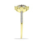 Inel din Argint 925 Placat cu Aur ( 3.67 grame ) cu Diamant Roșu și Zircon Alb 0.16 Carate