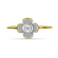 Inel din Argint 925 Placat cu Aur ( 1.92 grame ) cu Diamant Alb și Zircon Alb 0.12 Carate