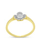 Inel din Argint 925 Placat cu Aur ( 1.92 grame ) cu Diamant Alb și Zircon Alb 0.12 Carate