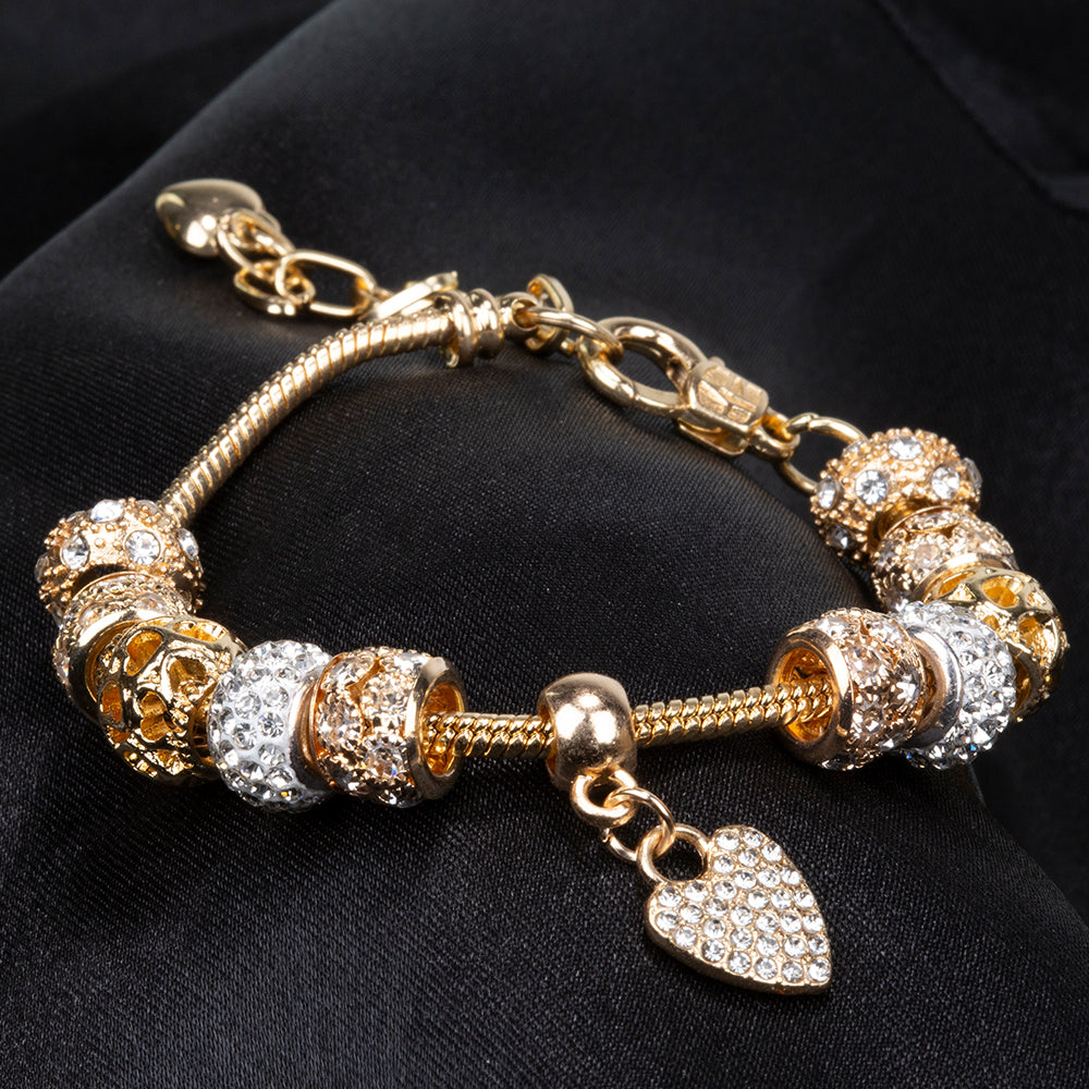Brățară din Aliaj Placat cu Aur ( 28 grame ) cu Cristal Alb Emporia® 3 