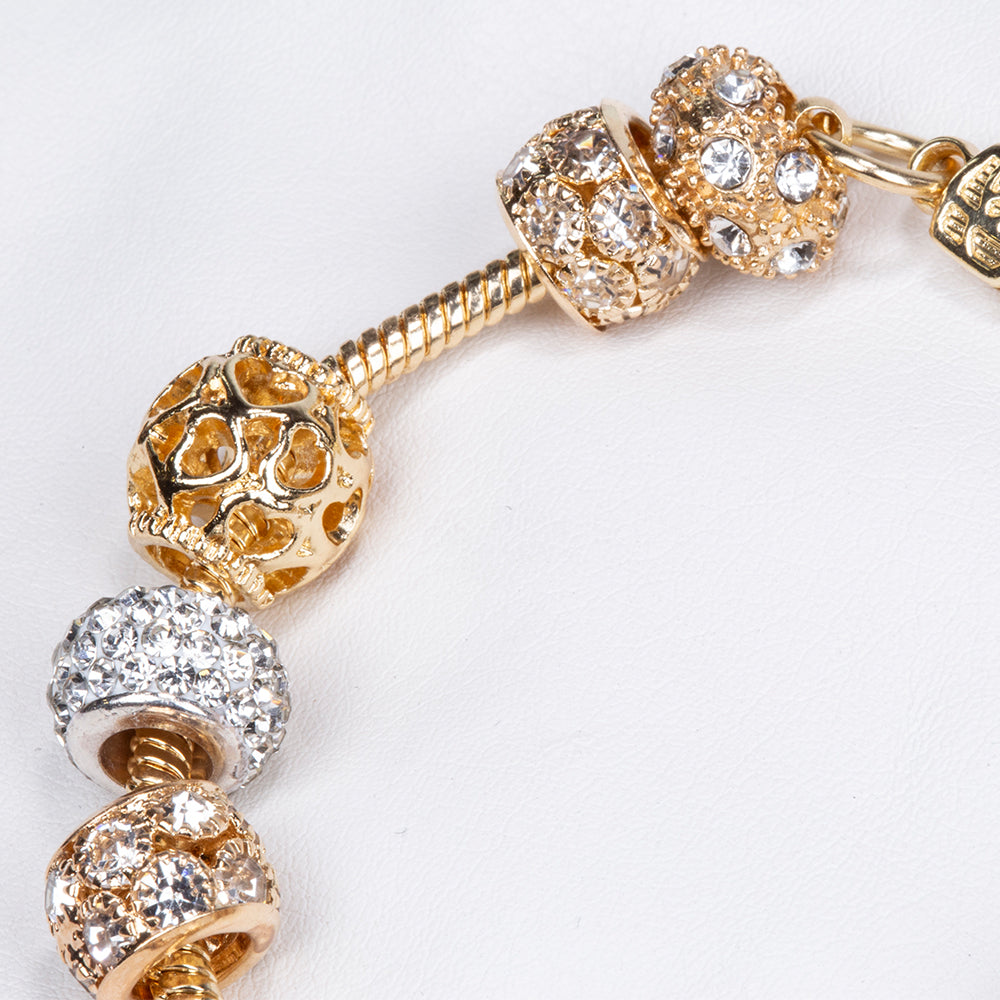 Brățară din Aliaj Placat cu Aur ( 28 grame ) cu Cristal Alb Emporia® 6 