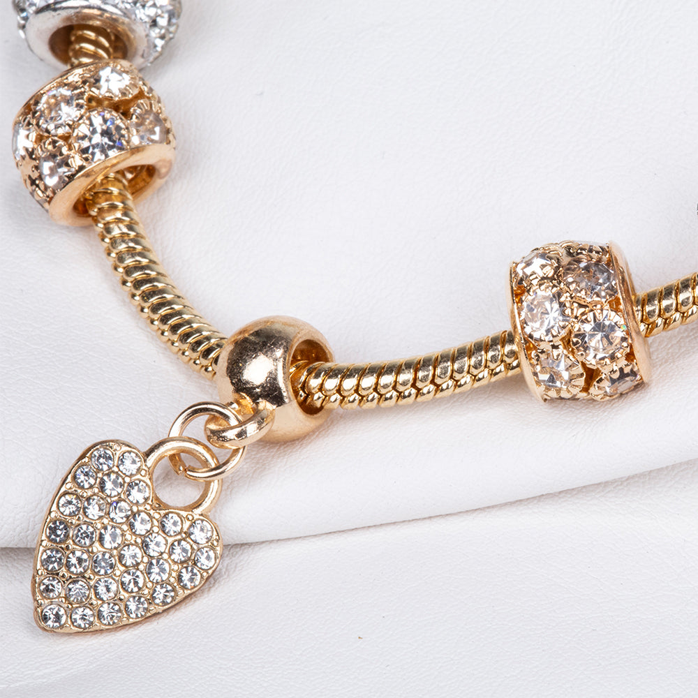 Brățară din Aliaj Placat cu Aur ( 28 grame ) cu Cristal Alb Emporia® 7 