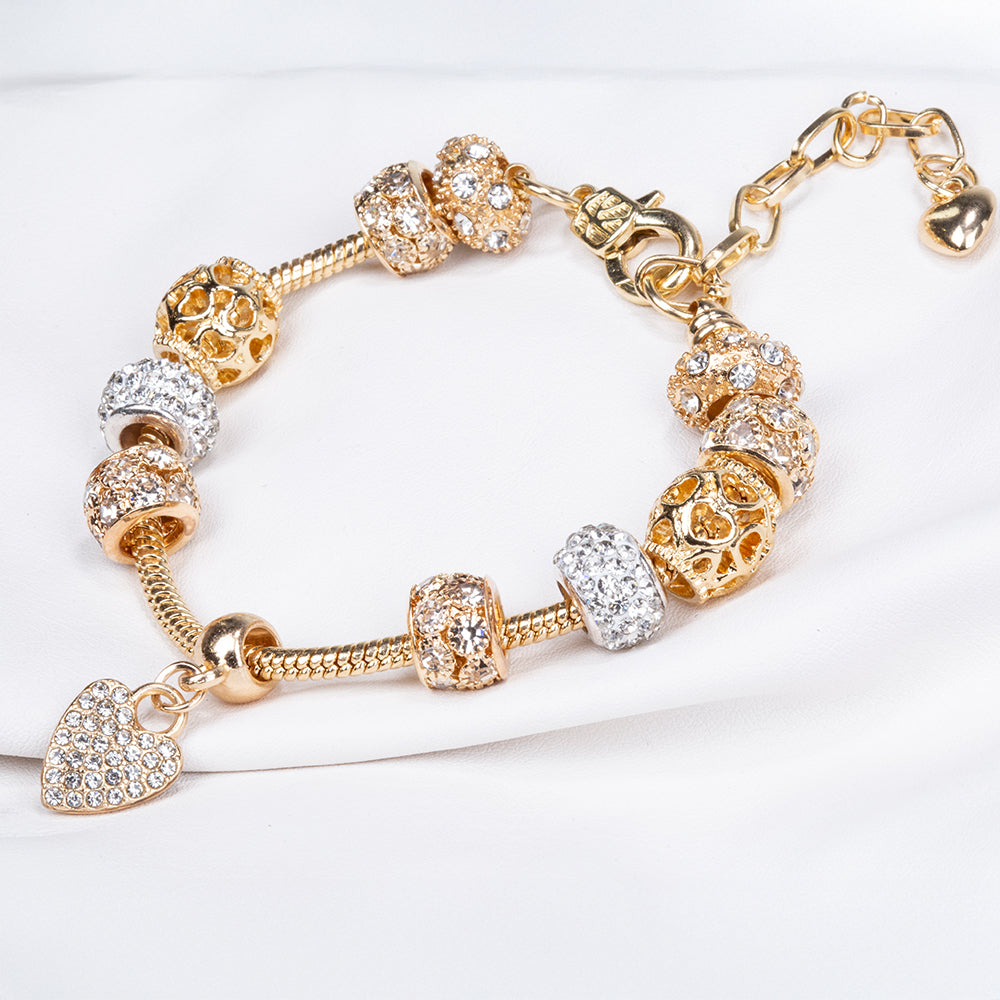 Brățară din Aliaj Placat cu Aur ( 28 grame ) cu Cristal Alb Emporia® 8 