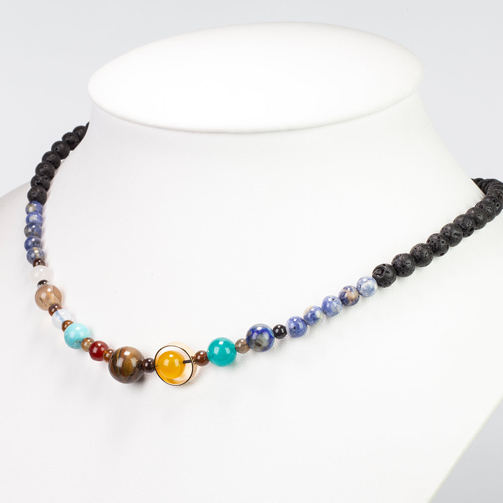 Colier din Pepită ( 25.87 grame ) cu Lapis Lazuli și Ochi de Tigru 5 