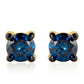 Cercei din Argint 925 Placat cu Aur ( 0.61 grame ) cu Diamant Albastru 0.26 Carate