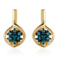 Cercei din Argint 925 Placat cu Aur ( 2.52 grame ) cu Diamant Albastru 0.12 Carate