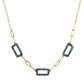 Colier din Argint 925 Placat cu Aur ( 3.82 grame ) cu Diamant Albastru 0.4 Carate